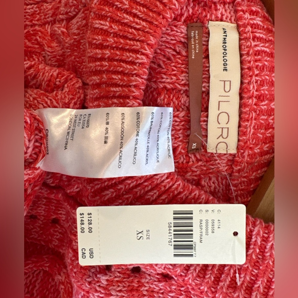 NWT Anthropologie  Pilcro Cable Knit Sweater SIZE XS - Picture 4 of 4